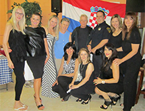 Oliver in the Croatian Club with the HPD police officer, also from Croatia.