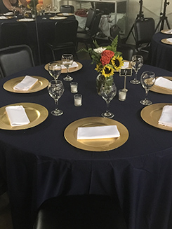 Decoration of one of tables in the club 