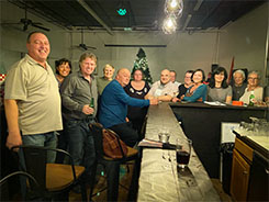 A lot of traditional food on the table.